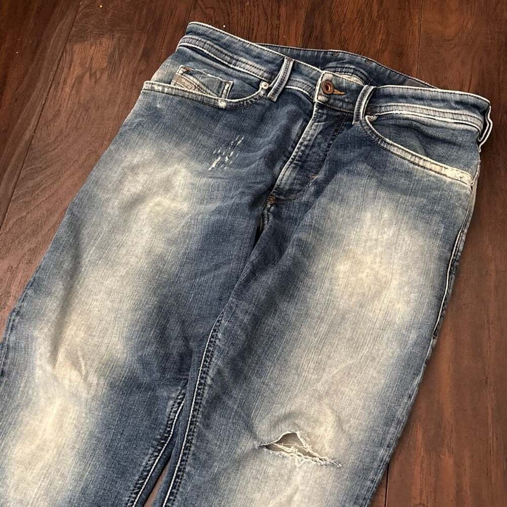 Diesel Sleenker 09N15 Slim Skinny Distressed Jeans Size 31